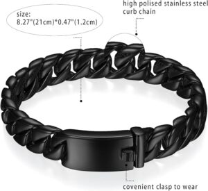 Black  Cuban Curb  Bracelets