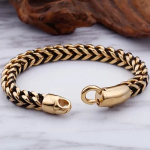100% SS Stainless Steel Gold Color Fashion Bracelet For Men