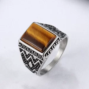 Tiger Eyes Stone Finger Ring