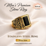 Black Oxide Stone Finger Ring For Men