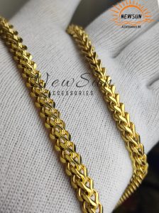 8MM Curb Chain Necklace for Men Stainless Steel Biker Punk Style 24 inches Golden,