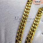 8MM  Glossy Golden Cuban Link Chain Necklace Men 24″ Inches Length