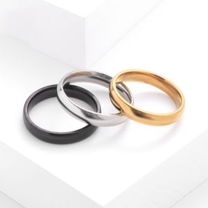 316L Stainless Steel Ring Golden Silver And Black  Color