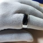 Black Oxide Stone And Stainless Steel Body  Ring