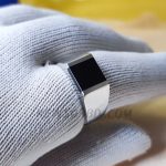 Black Stone Finger Ring For Men's Real Stone