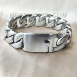18 mm Matt  Silver Heavy 316 Stainless Steel Bracelet Hand Chain Men Cuban Chain Bracelet
