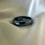 Black Hammered Tungsten Ring For Men