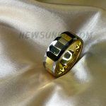 Gold & Silver Color Mix Stainless Steel Wave Design Mens Ring