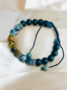 Triple Protection Crystal 8 mm Matt Black Bracele