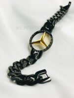 12mm Curve Mercedes Benz Heavy Cuban Curb Link Bracelet - Image 4
