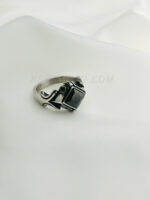 Cross Red Glass Zircon Jewelry Stainless Steel Men′s Finger Ring - Image 3