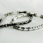 5mm Wide  316L Stainless Steel   And Ceramic Made Bracelet