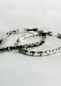 5mm Wide  316L Stainless Steel   And Ceramic Made Bracelet