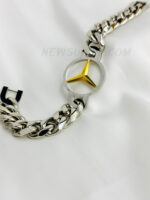 12mm Curve Mercedes Benz Heavy Cuban Curb Link Bracelet - Image 2