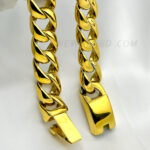 Heavy 18 mm Wide Glossy Golden Bracelet 316 Stainless Steel Made