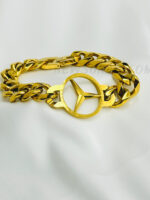 12mm Curve Mercedes Benz Heavy Cuban Curb Link Bracelet - Image 3