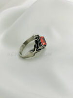 Cross Red Glass Zircon Jewelry Stainless Steel Men′s Finger Ring - Image 4