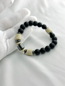 Black Onyx  10mm  Alvis Design - Snowflake Energy Bracelet
