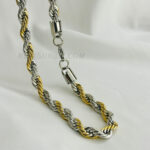8mm Twist Gold and Silver Rope Chain