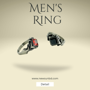 Cross Red Glass Zircon Jewelry Stainless Steel Men′s Finger Ring