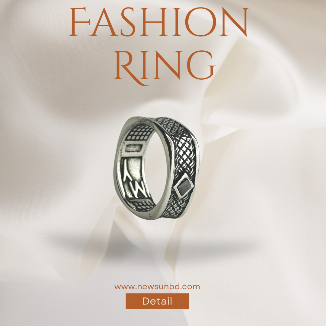 100% SS & Black onyx Vintage Stainless Steel 316L Ring - Image 1