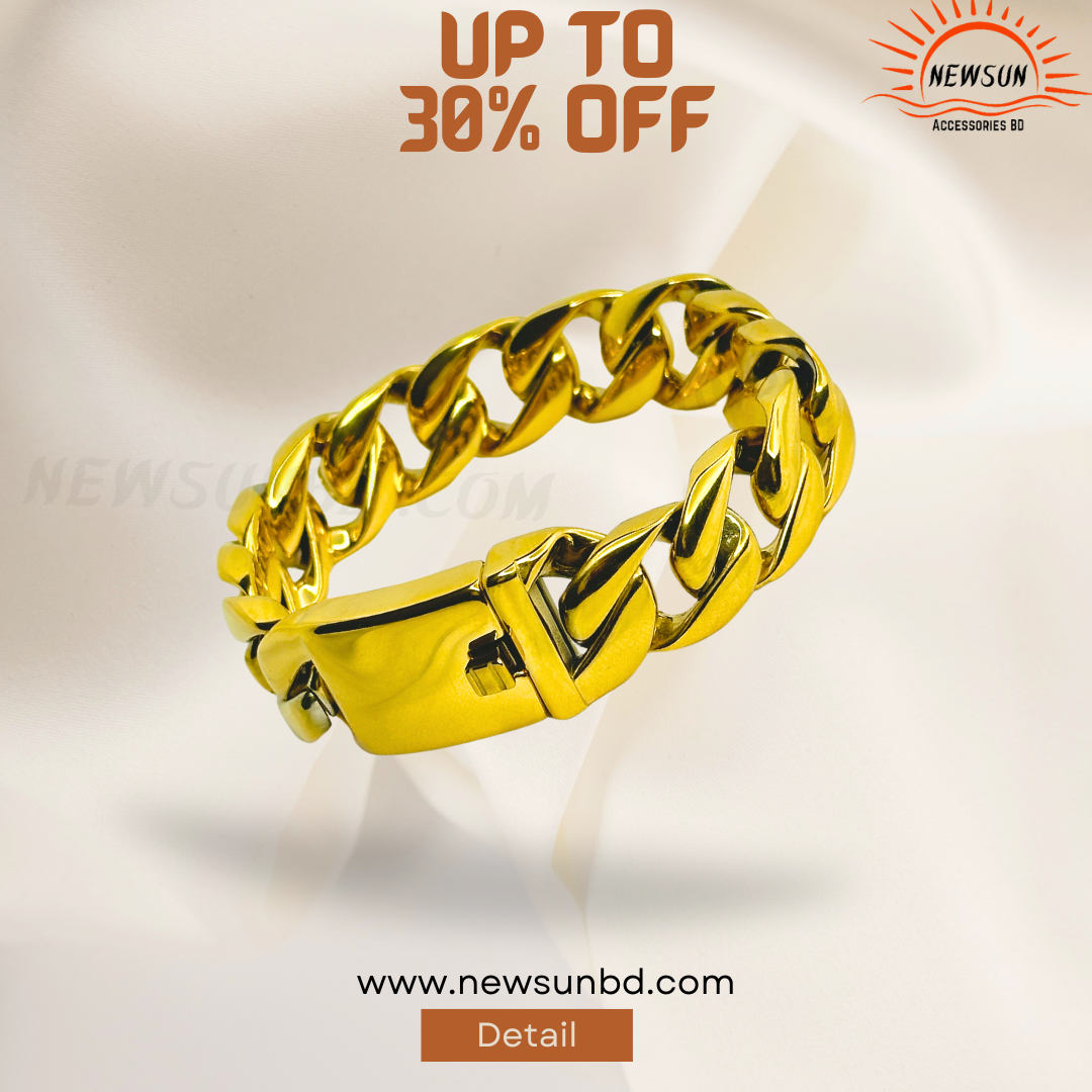 16mm Wide Glossy Golden  Bracelet  Made - Image 1
