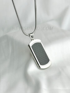 Silver Black Pendant Necklace