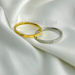 100% SS Flat face Single Stone Ring