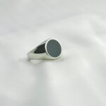 Black Oxide Natural Stone Geometric Ring
