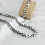 Combo Set Baraka Cyborg 9mm Wide  Chain 24 inc And Bracelet 22 cm Long