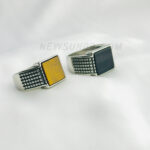 Stainless Steel And Oxide Black Stone Men’s Ring