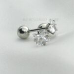 8mm Square Clear Cubic Zirconia   Earrings - 2 pcs