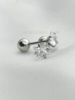 8mm Square Clear Cubic Zirconia   Earrings - 2 pcs
