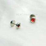 316L Surgical Steel Faceted CZ Fake Plug - 2 pcs