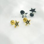 Star gold earrings 2 pcs