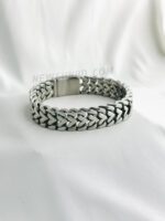 Heart-shaped Interlocking 316L Stainless Steel Link Bracelet