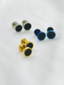 Aroncent Stud 2pcs Stainless Steel Earrings 8MM
