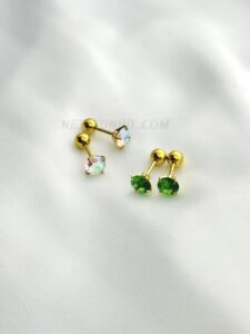 High Quality Stainless Steel Zircon Earrings - 2 pcs