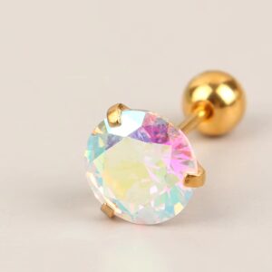 2 Pcs Colorful Shiny Small Ear Studs Earrings