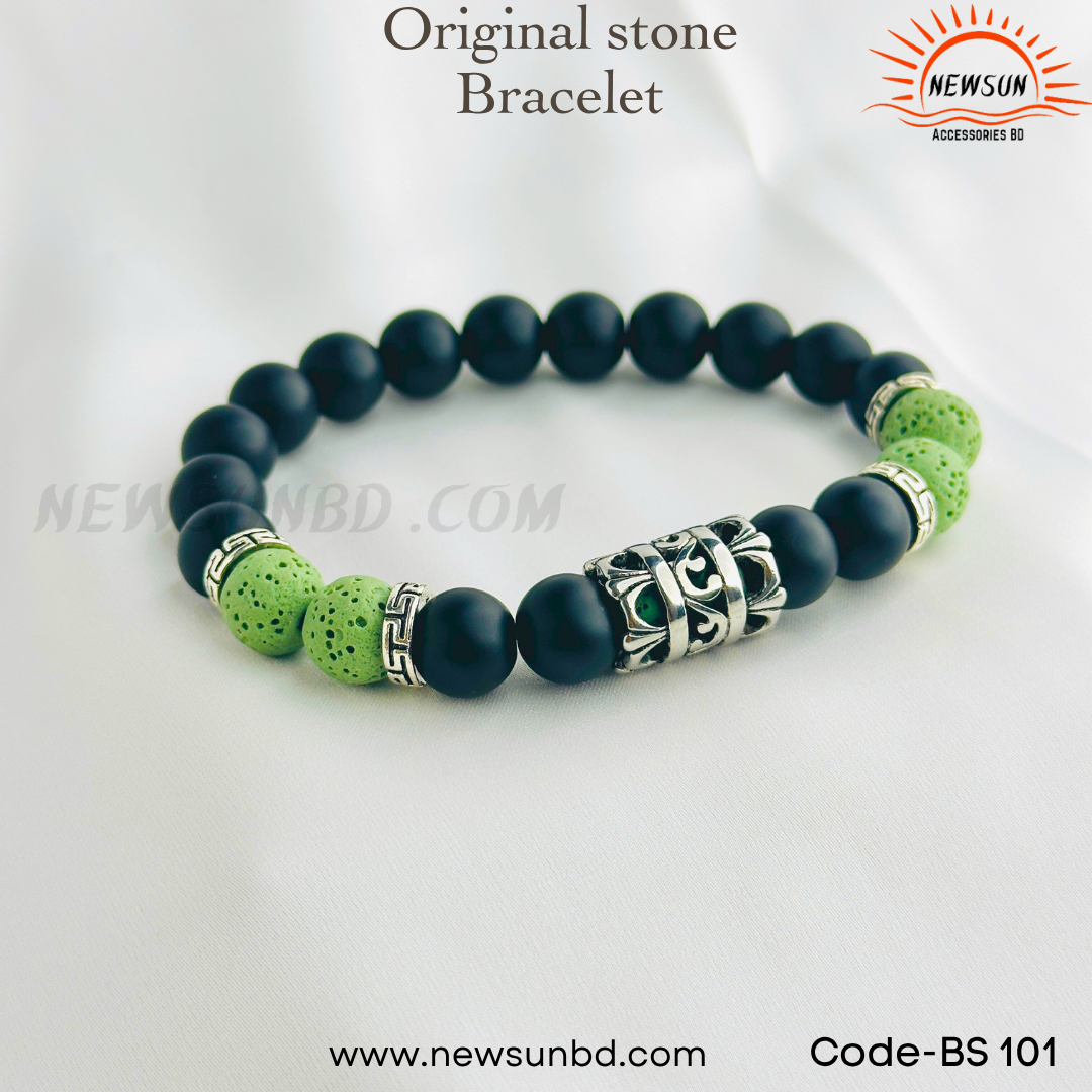 Green Lava 10mm Stone Strand Beads Bracelet BS101 - Image 3