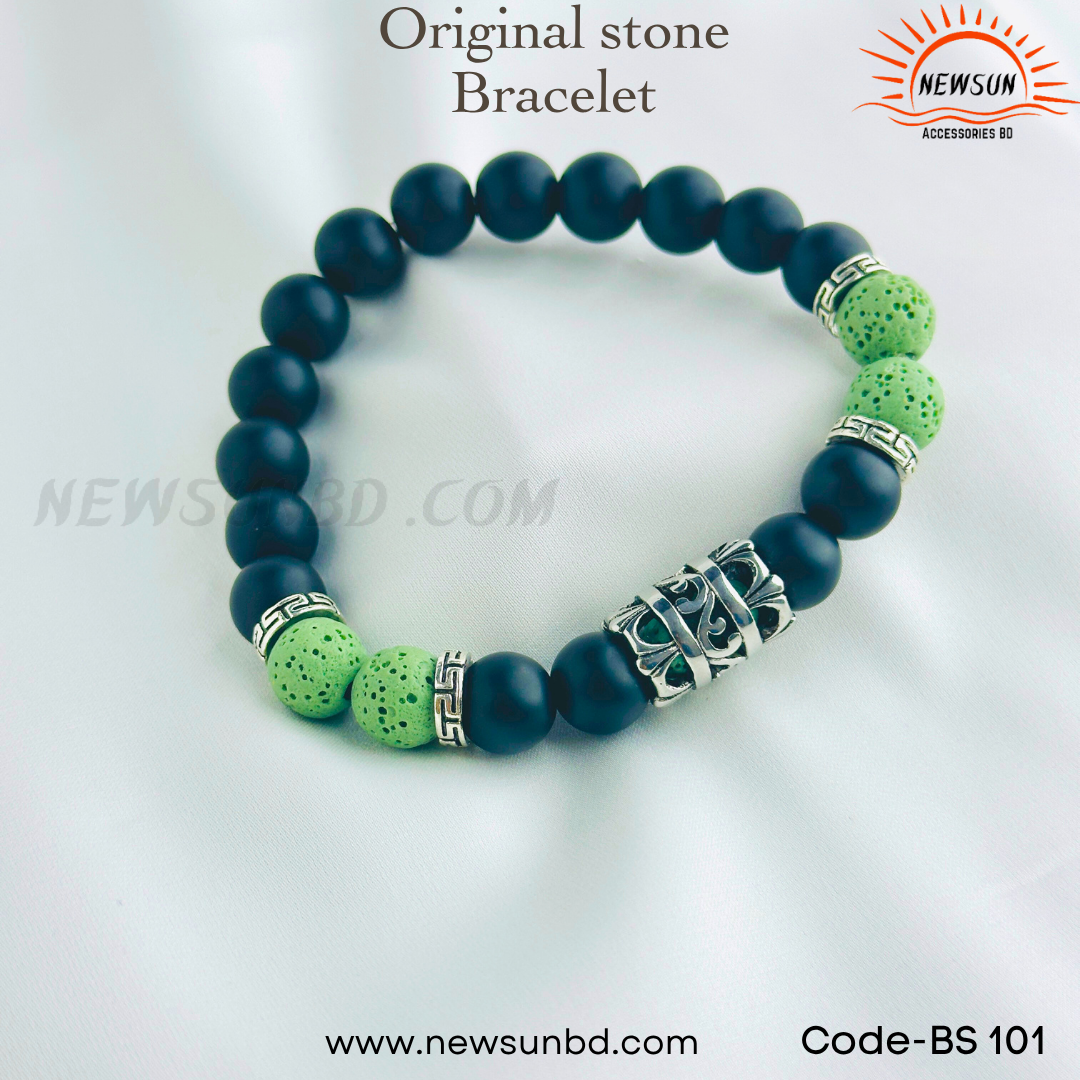 Green Lava 10mm Stone Strand Beads Bracelet BS101 - Image 2