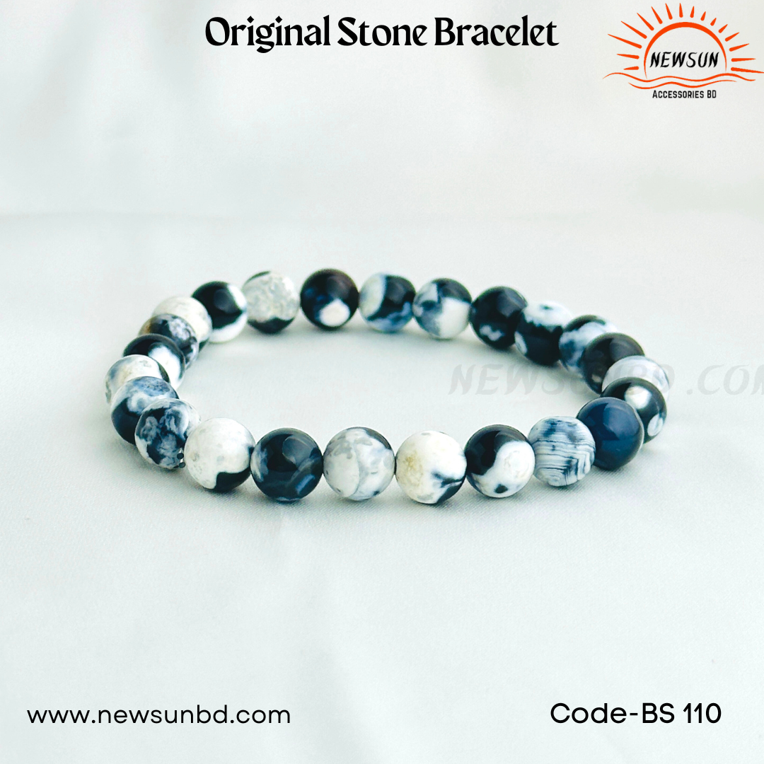 Natural Orca Agate 8mm Crystal Stretch Bracelet BS110 - Image 3