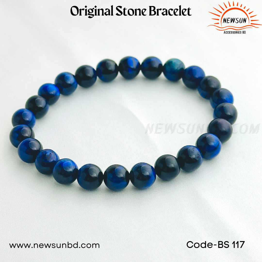 8mm Blue Tiger Eye Stretch Bracelet BS117 - Image 1
