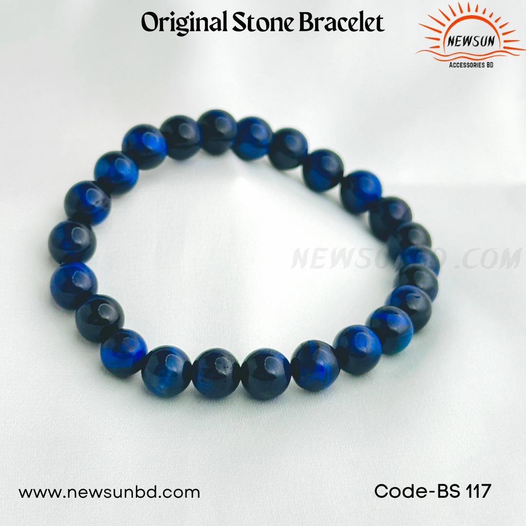8mm Blue Tiger Eye Stretch Bracelet BS117 - Image 2