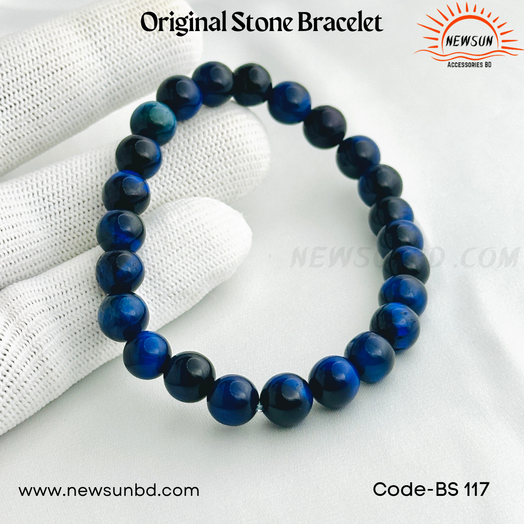 8mm Blue Tiger Eye Stretch Bracelet BS117 - Image 3