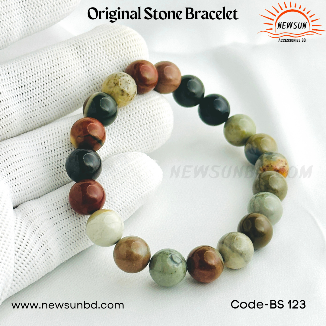 10mm Natural Ocean Jasper Multi Color Gemstone Bracelet BS123 - Image 3