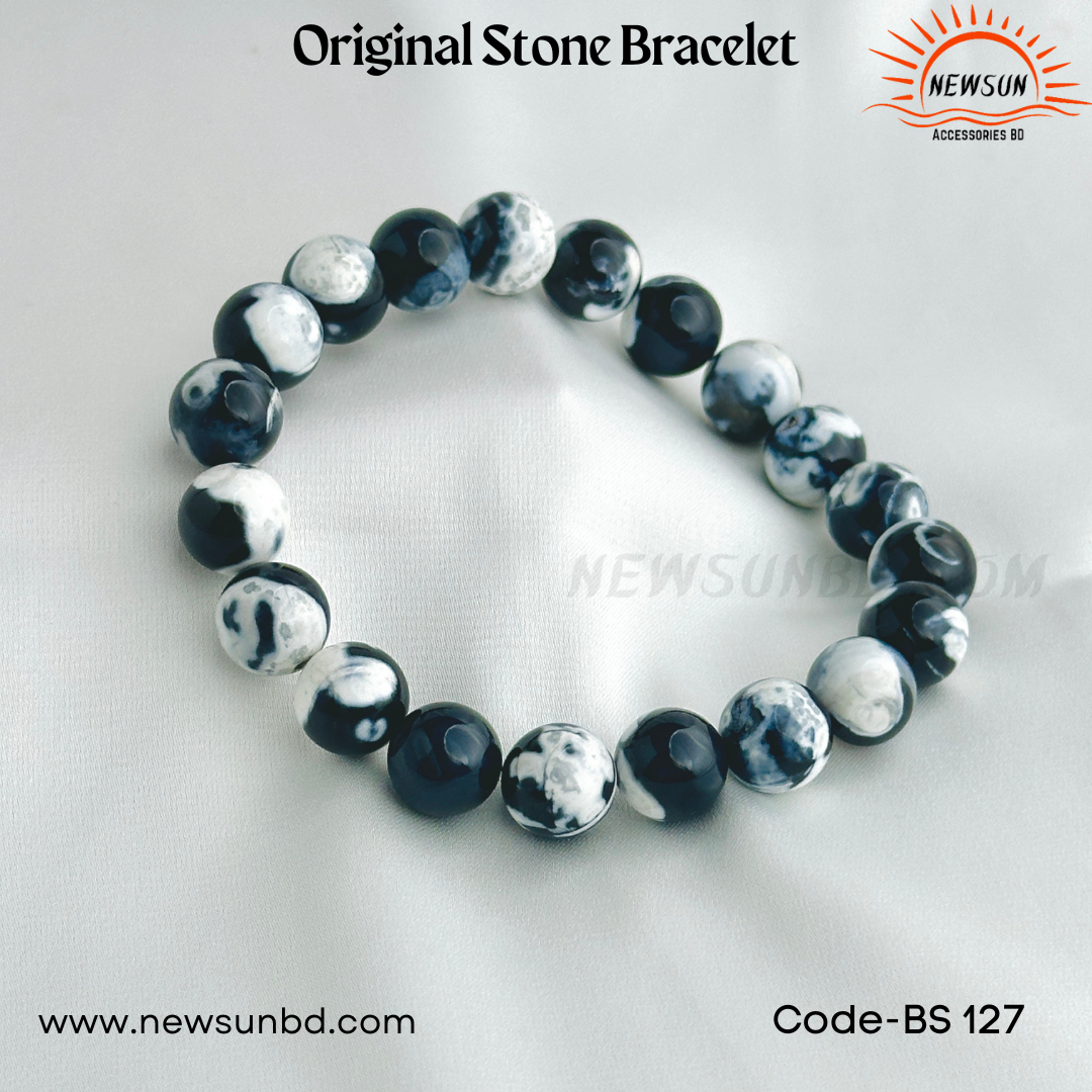 Orca Agate 10mm Bead Bracelet BS127 - Image 1