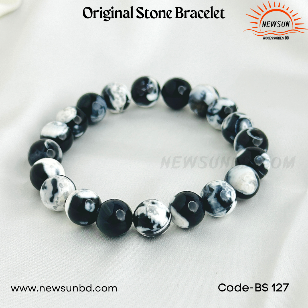 Orca Agate 10mm Bead Bracelet BS127 - Image 2