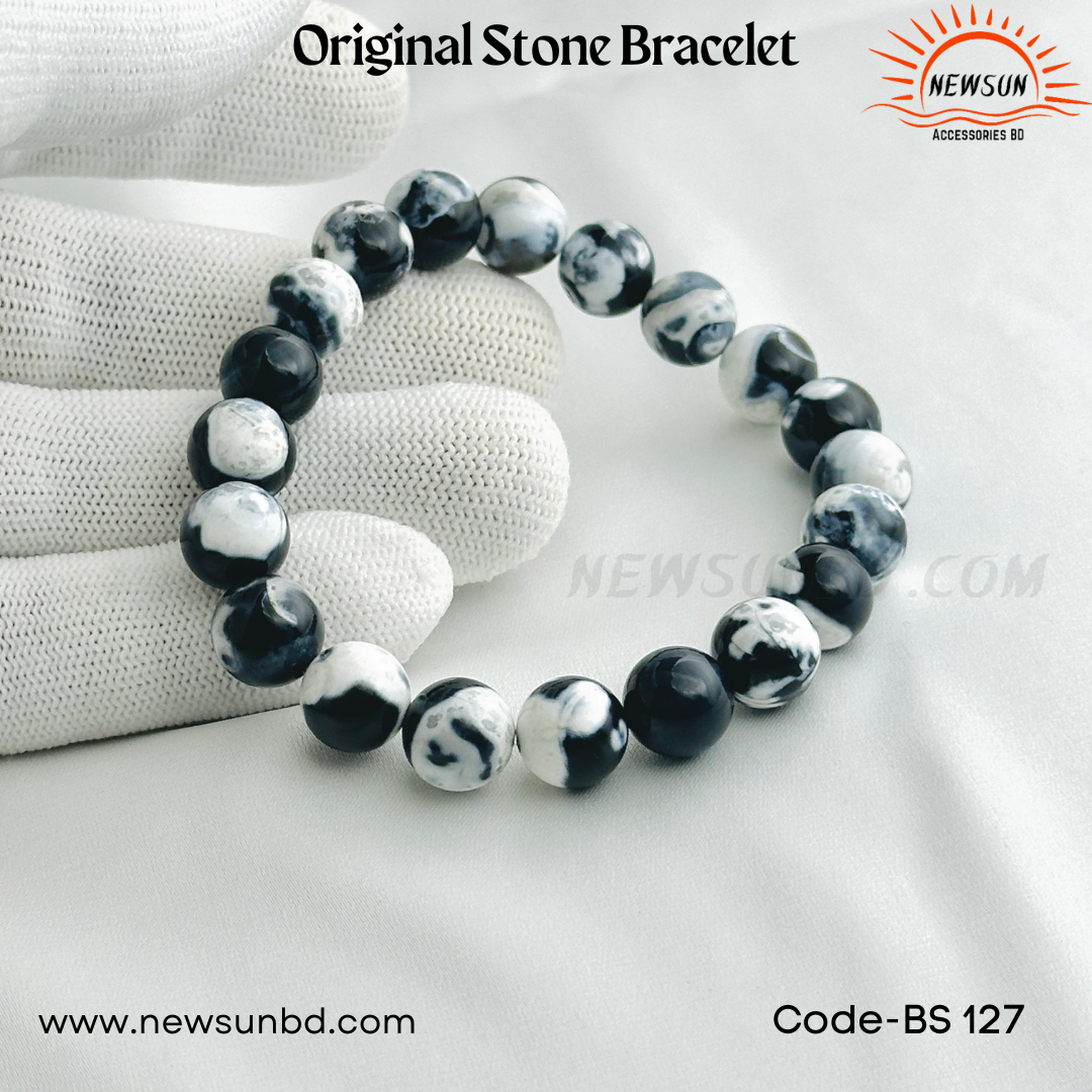 Orca Agate 10mm Bead Bracelet BS127 - Image 3