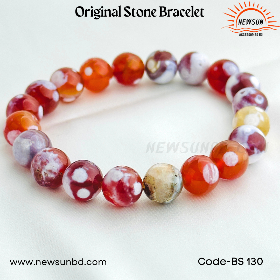 Red fire agate 10mm bracelet natural stone crystal BS130 - Image 2
